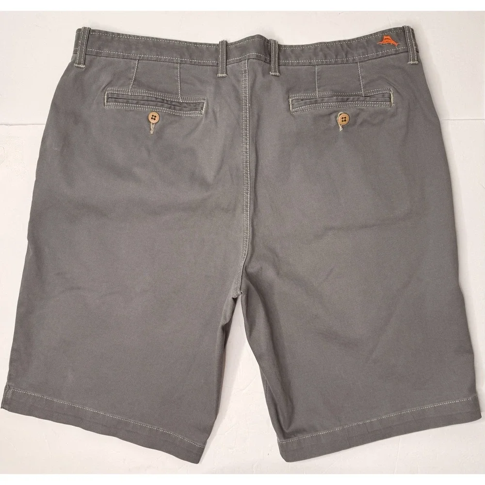 Tommy Bahama Mens Boracay Chino Short Size 38 Gray Preppy Travel Dad Stretch